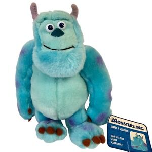 SULLEY Disney Store Monsters Inc James P Sullivan Plush Blue Purple 9" NWT NEW